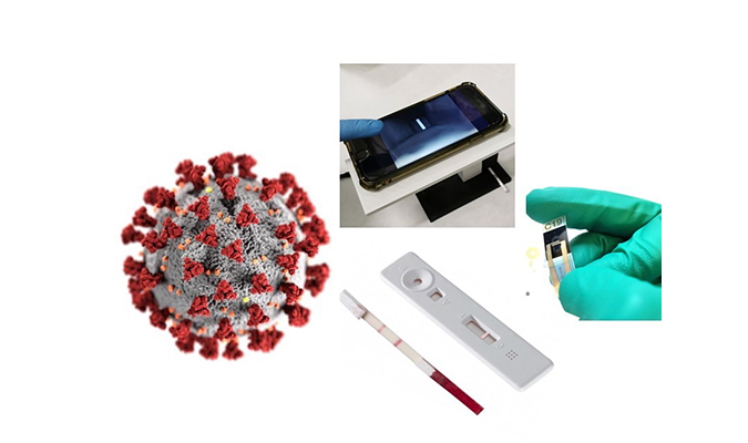 Nanobiosensores a base de plataformas de papel y plástico como dispositivos de bajo coste y eficientes con la posibilidad de ser conectados con un teléfono móvil para el diagnósticos de COVID-19