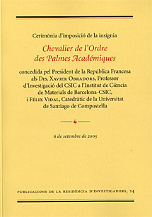 Cerimònia d’imposició de la insígnia Chevalier de l’Ordre des Palmes Académiques